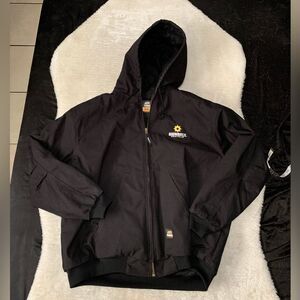 Men's BERNE Black Heavy Duty Hooded Zipper Bomber Style Jacket ‎ Size 2XL